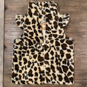 Mudpie Girls Faux Leopard Vest